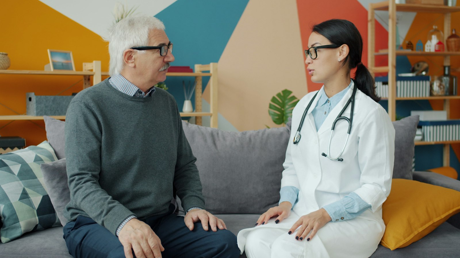 Doctor talking with an older patient